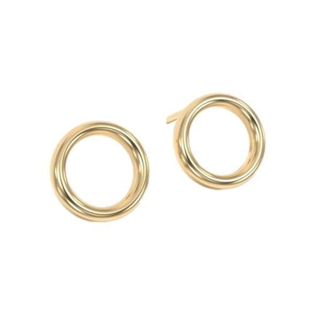 7701 18K Gold Stud Earrings - Certified 925 Sterling Silver Hypoallergenic